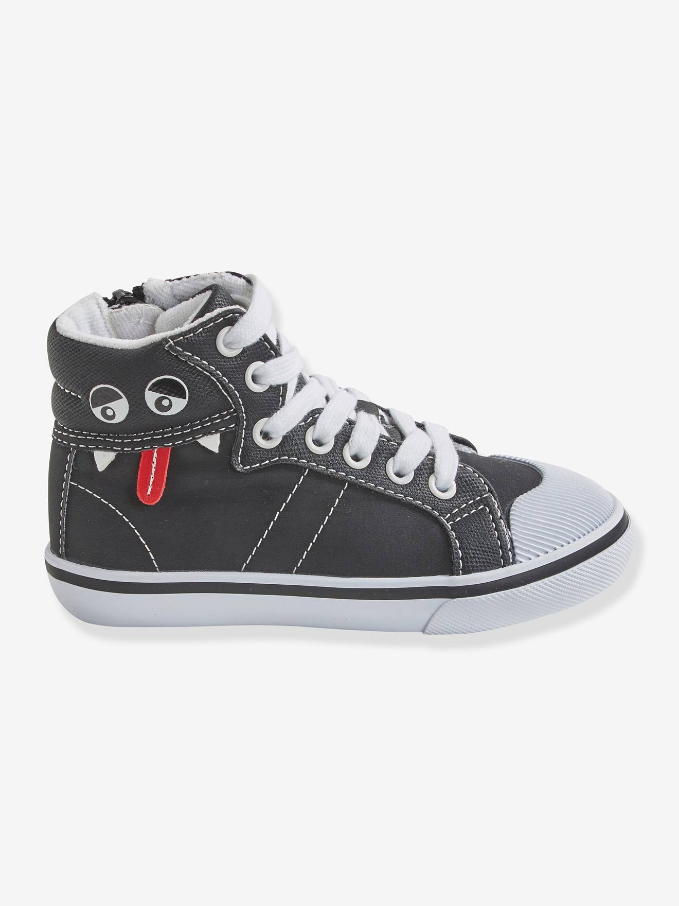 Vertbaudet Hohe Jungen Sneakers, Anziehtrick - schwarz