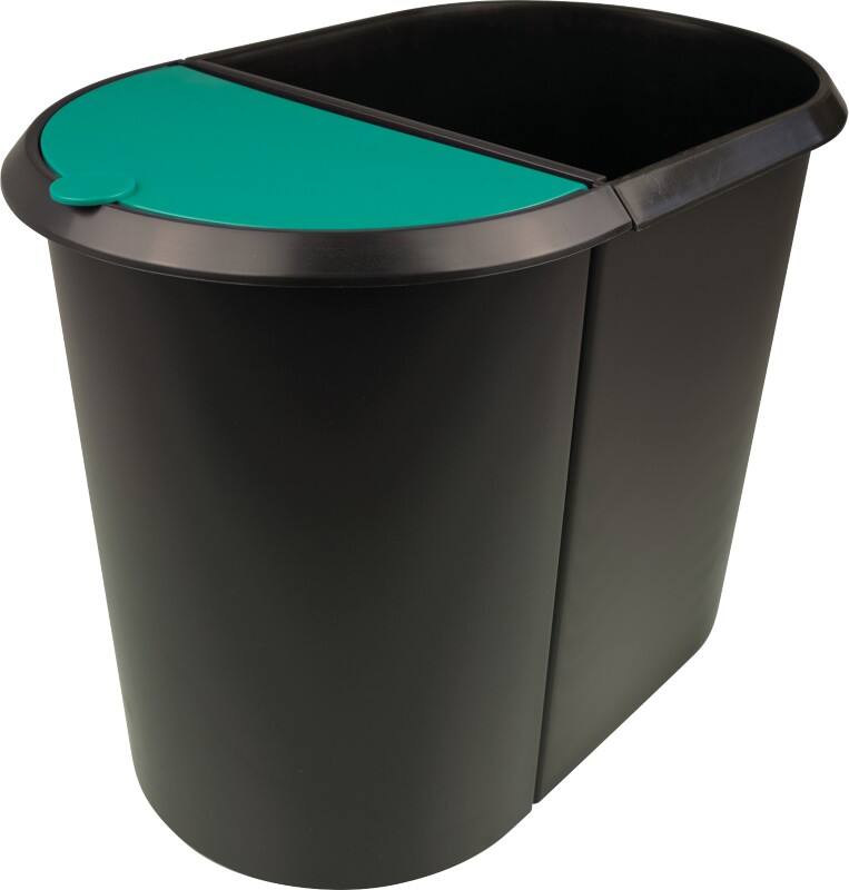 helit Papierkorb 20L   9 L x 44 x 34,8 cm Grün, Schwarz