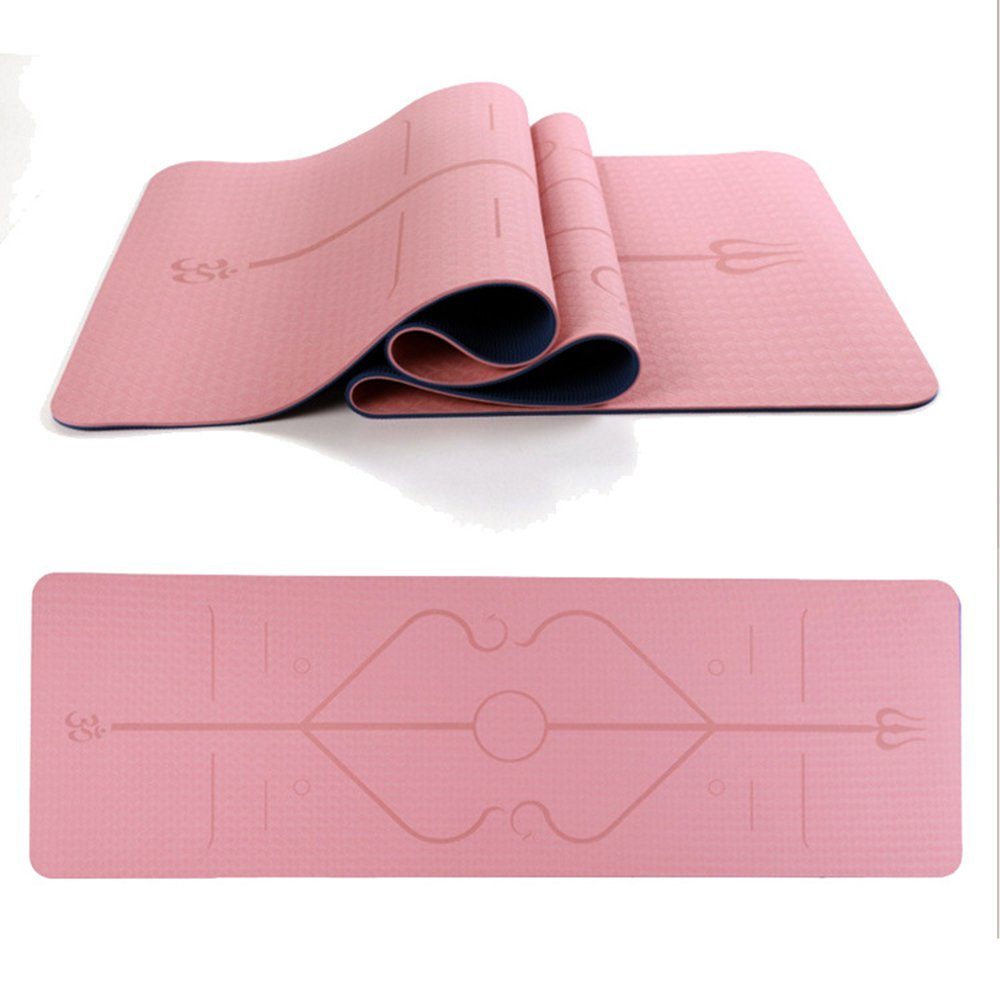 SCOSPORT Yogamatte Yogamatte rutschfest Schadstofffrei (Yogamatten Gymnastikmatte, Sportmatte, 1-St., Fitnessmatte, Jogamatte), Yoga Matte mit Ausrichtungslinien für die Körperhaltung