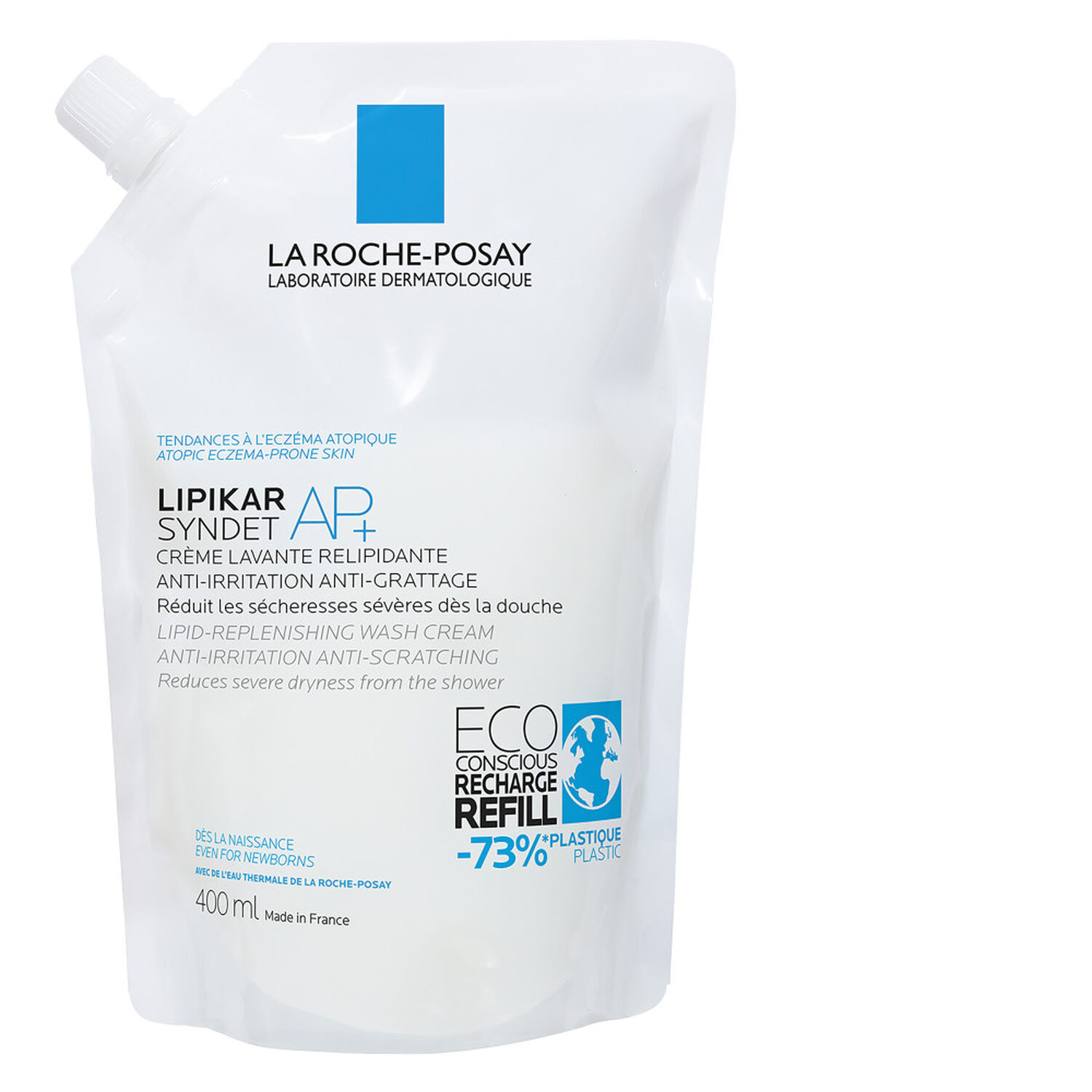la roche-posay Lipikar Syndet Crème Lavante 400 ml + Eco Recharge 400 ml