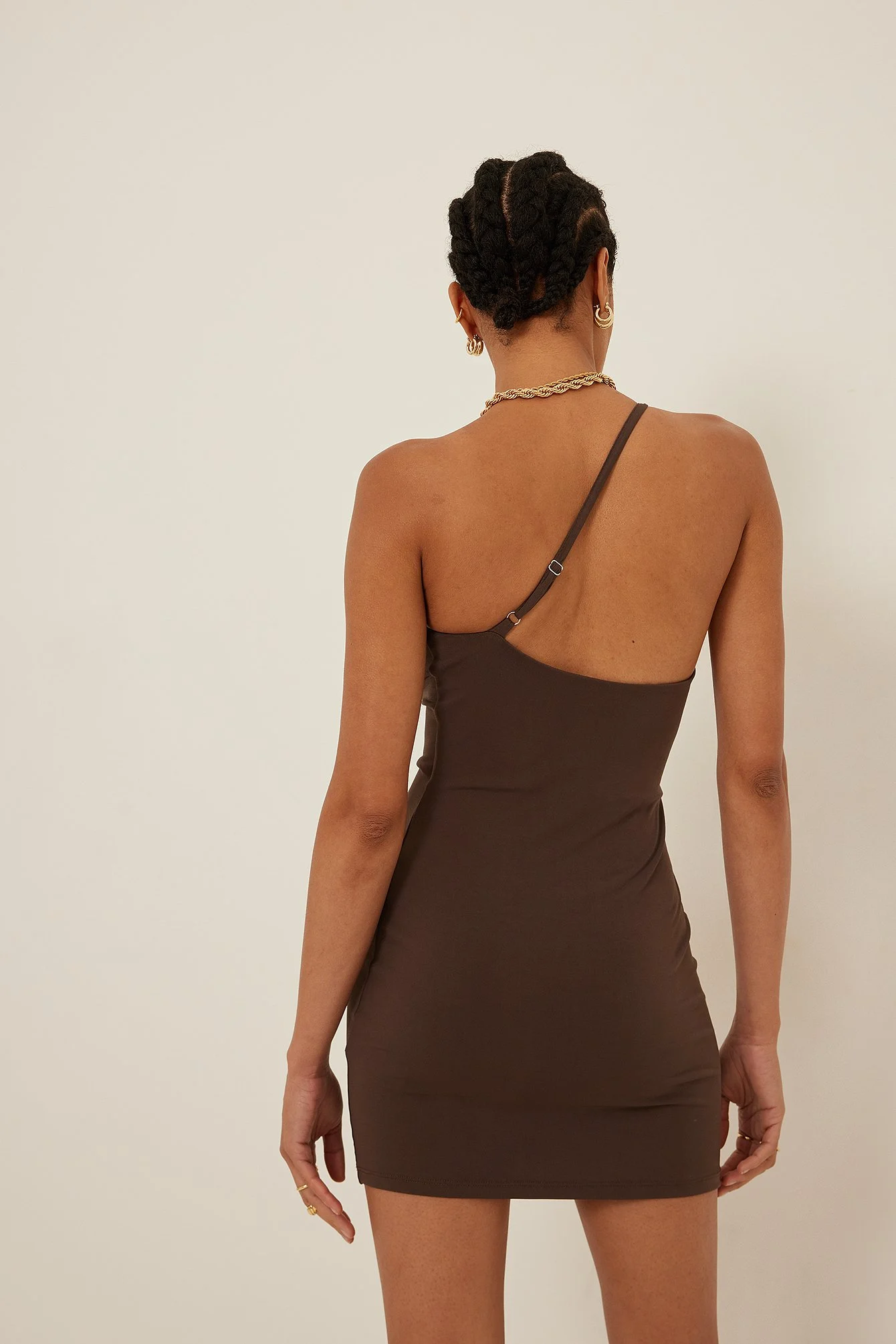 Einseitig schulterfreies Minikleid