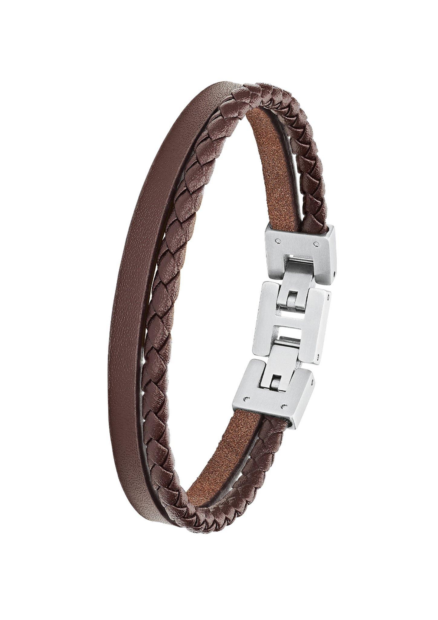 Armband aus Leder und Edelstahl  272.908.6412.4286-85B0