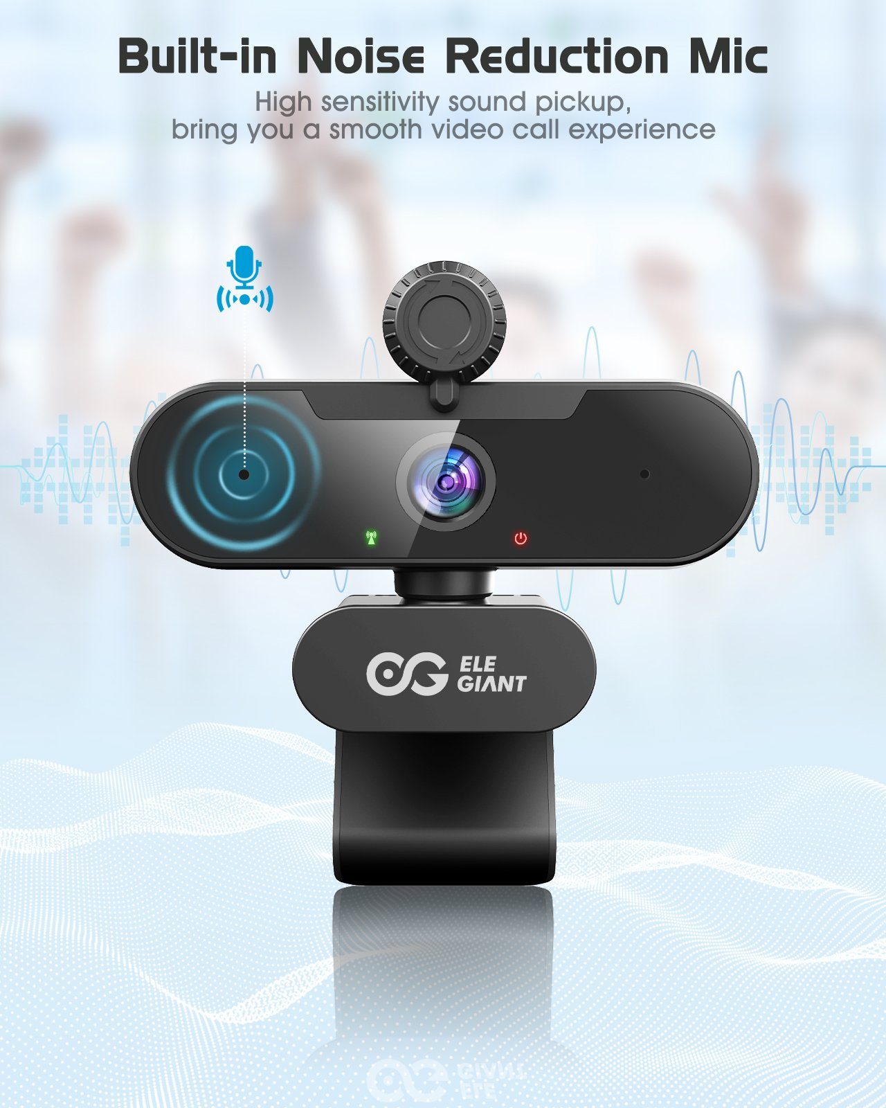 ELEGIANT EGC-C02 Full HD-Webcam (Full HD, besonders für Streaming, kristallklare Videotelefonate, scharfe Bilder)