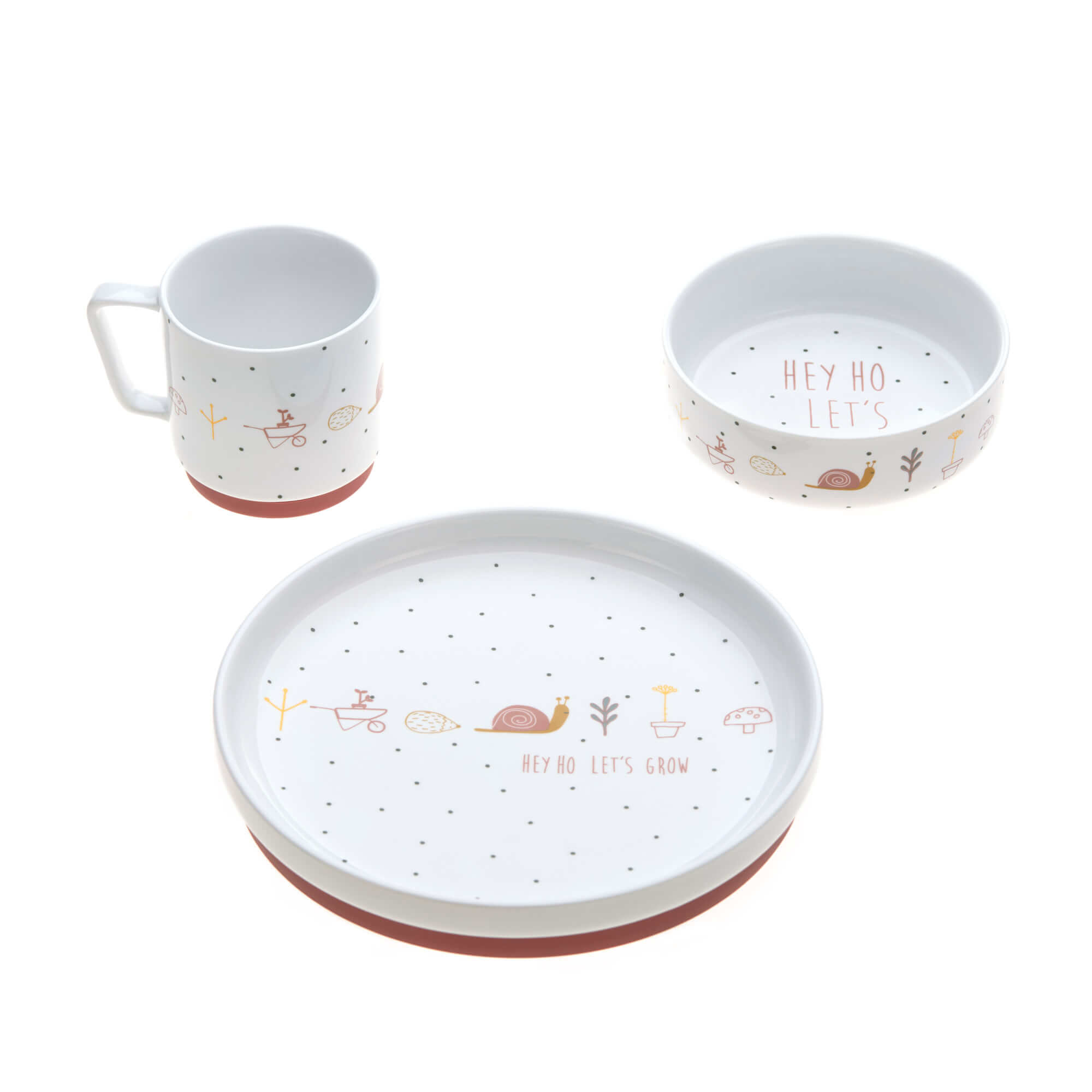 Kindergeschirr Set Porzellan - Dish Set, Garden Explorer Schnecke