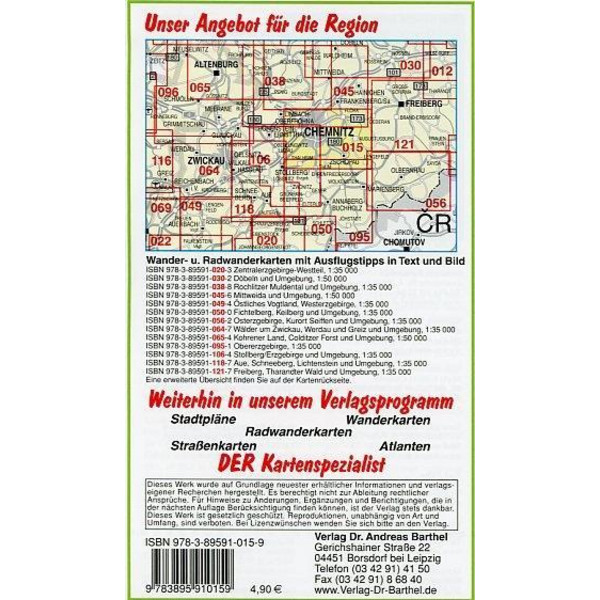 Radwander- und Wanderkarte Chemnitz und Umgebung ^1 : 35 000 - Wanderkarte
