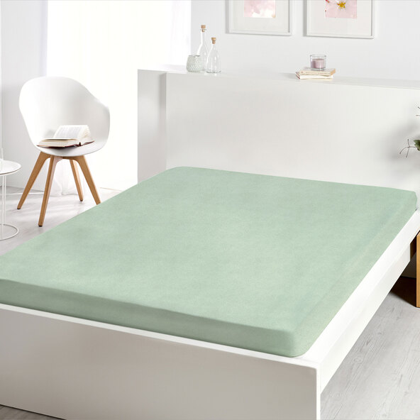 Supersoft Frottee-Stretch-Spannbetttuch, 180-200 x 200 cm, grün
