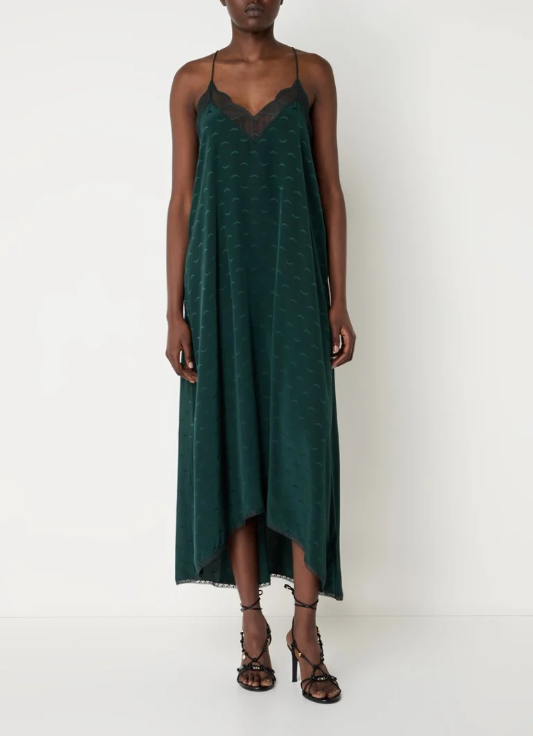 Rochie midi din mătase Zadig&Voltaire cu detalii de dantelă.