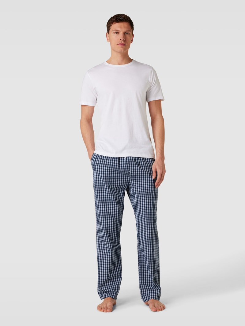 Pyjama-Hose mit Allover-Muster in dunkelblau