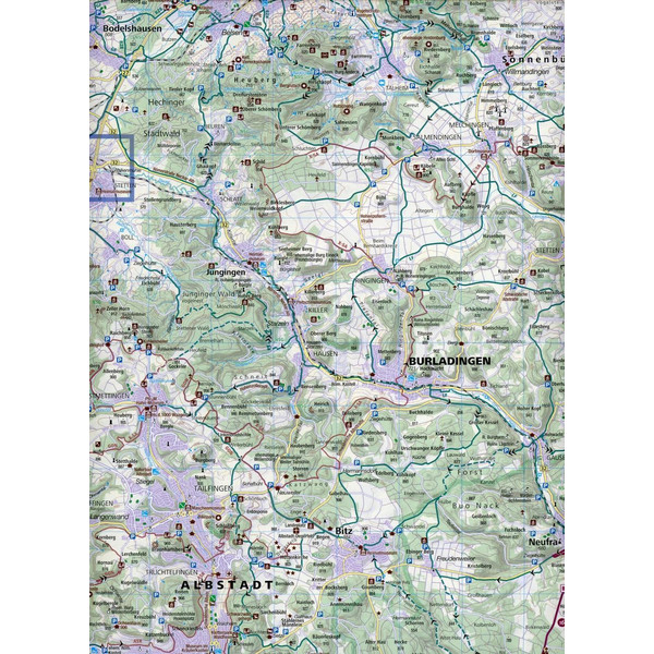 KOMPASS Fahrradkarte Stuttgarts Süden, Tübingen, Reutlingen, Neckartalweg 1:70.000, FK 3331 - Fahrradkarte