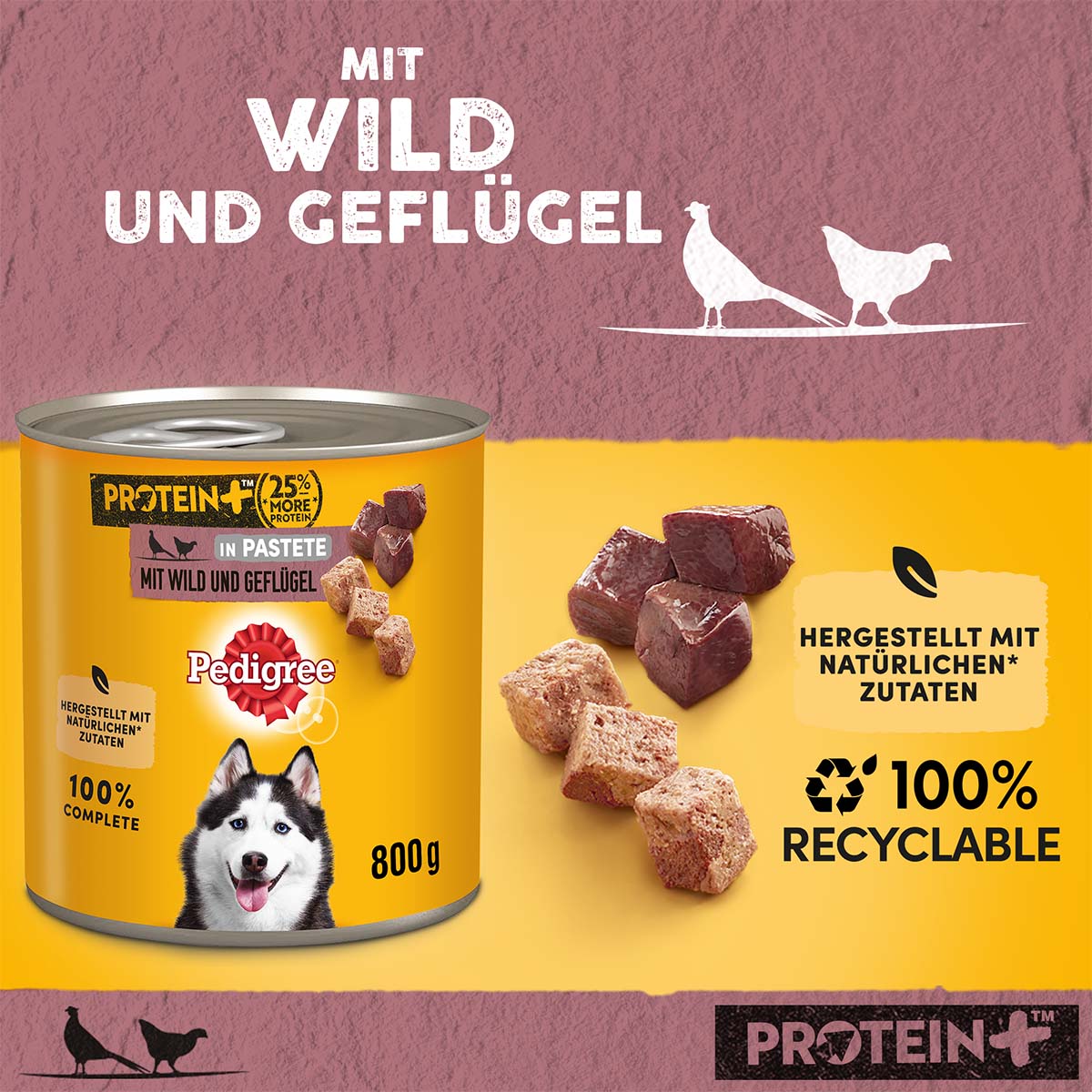 PEDIGREE Protein+ in Pastete Wild & Geflügel kaufen bei ZooRoyal