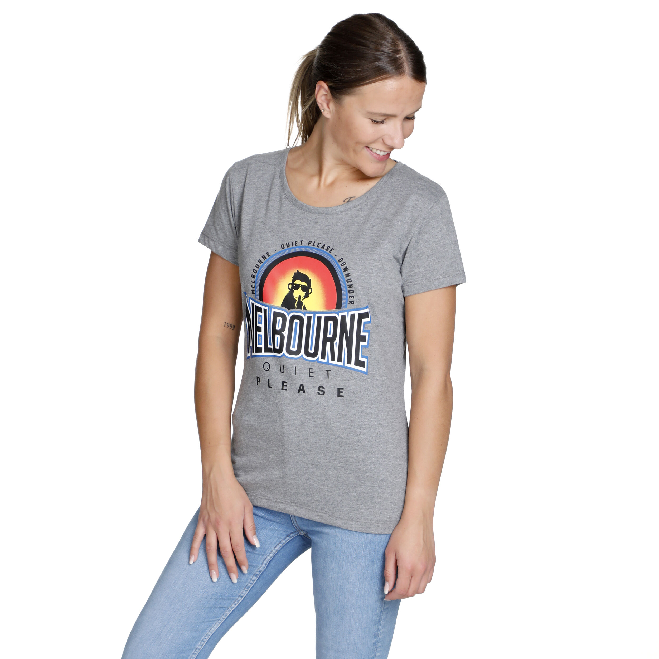 Melbourne Sunrise T-Shirt Damen - Grau, Mehrfarbig
