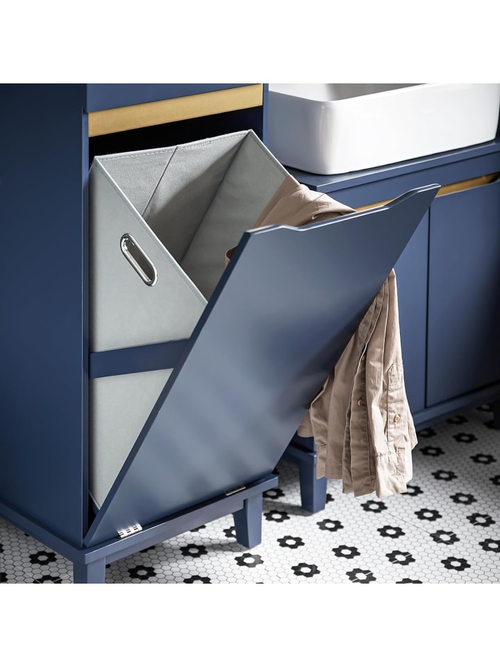 SoBuy Wäscheschrank in Blau - (B)40 x (H)96 x (T)40cm günstig kaufen onesize