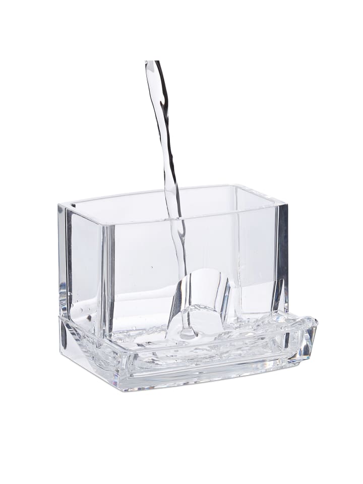relaxdays Wattestäbchen Aufbewahrung in Transparent/ Natur günstig kaufen onesize