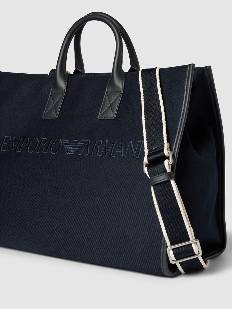 Shopper mit Label-Stitching in marineblau