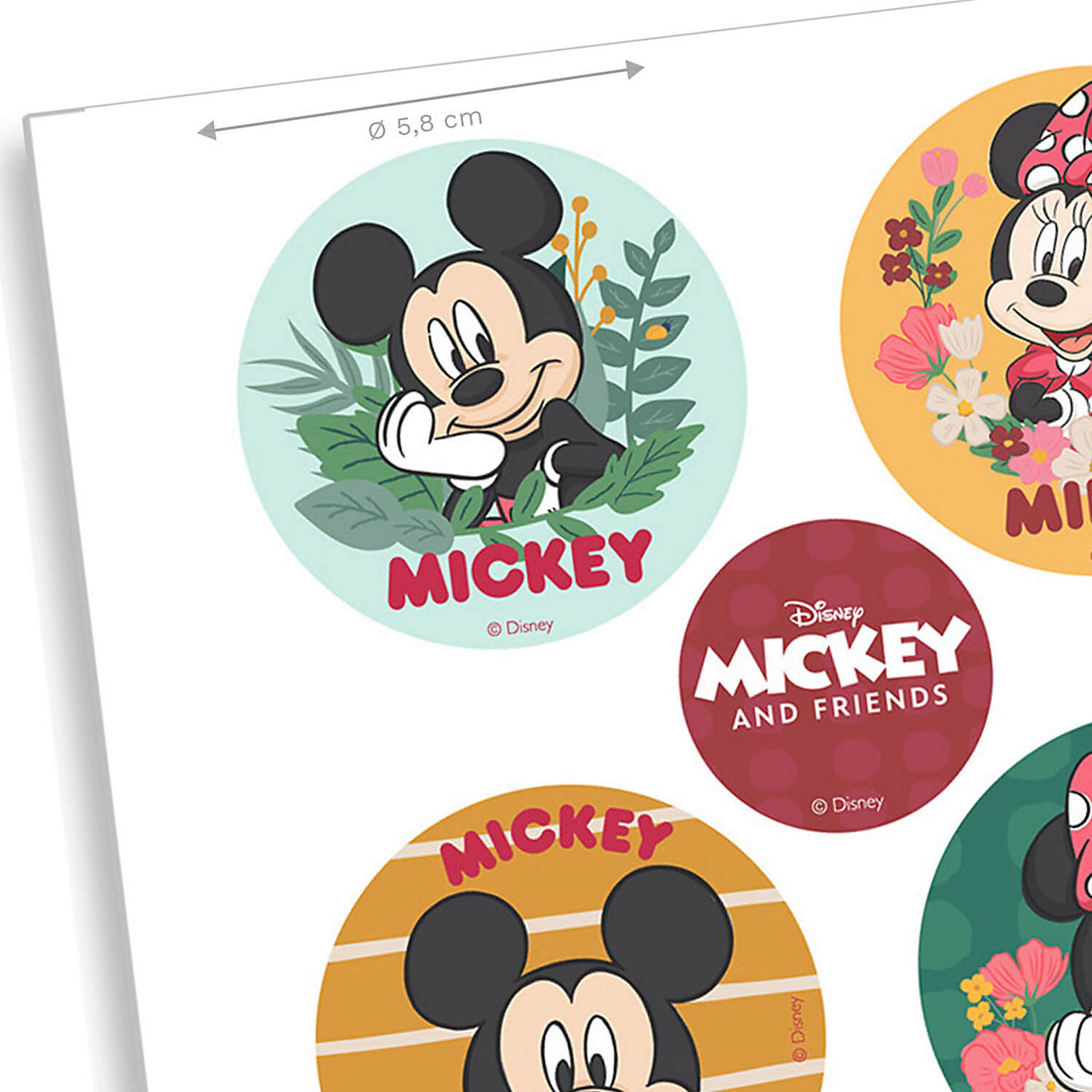 Essbare Muffinaufleger Mickey und Minnie Mouse, rund