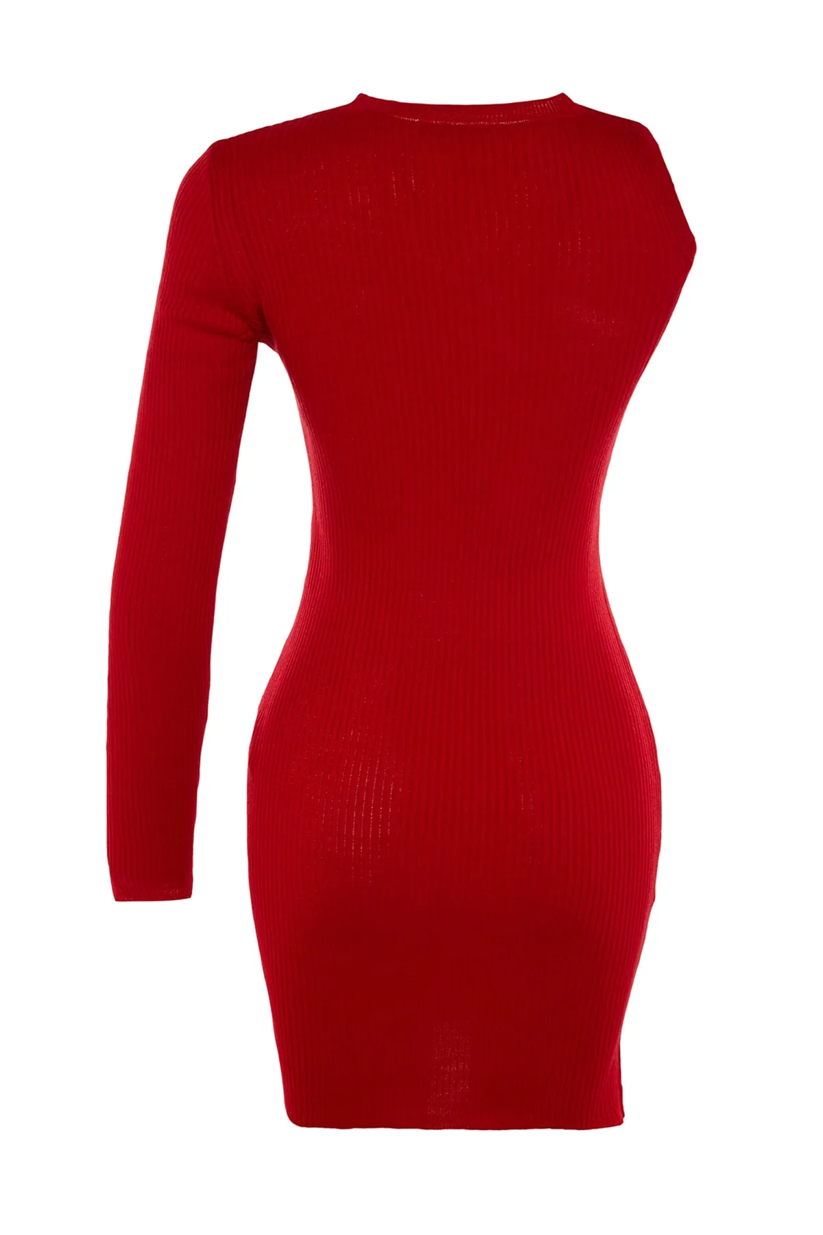 Trendyol Collection  Rotes, detailliertes Strickkleid mit Ausschnitten TWOAW23EL00074