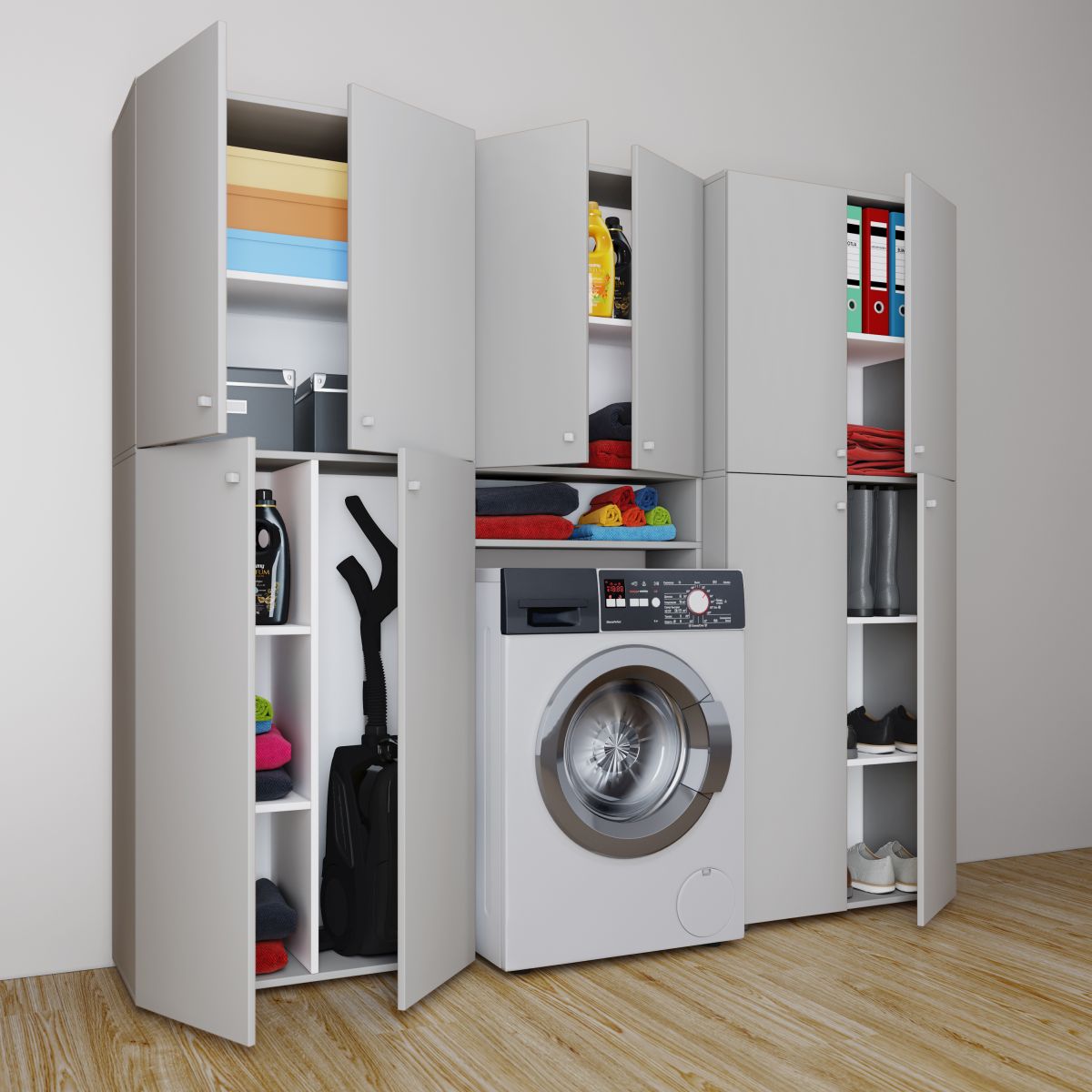 VCM my bath Waschmaschinenschrank Lona / Grau