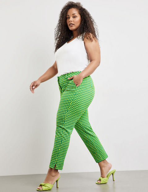 Karierte 7/8 Hose aus Seersucker Greta