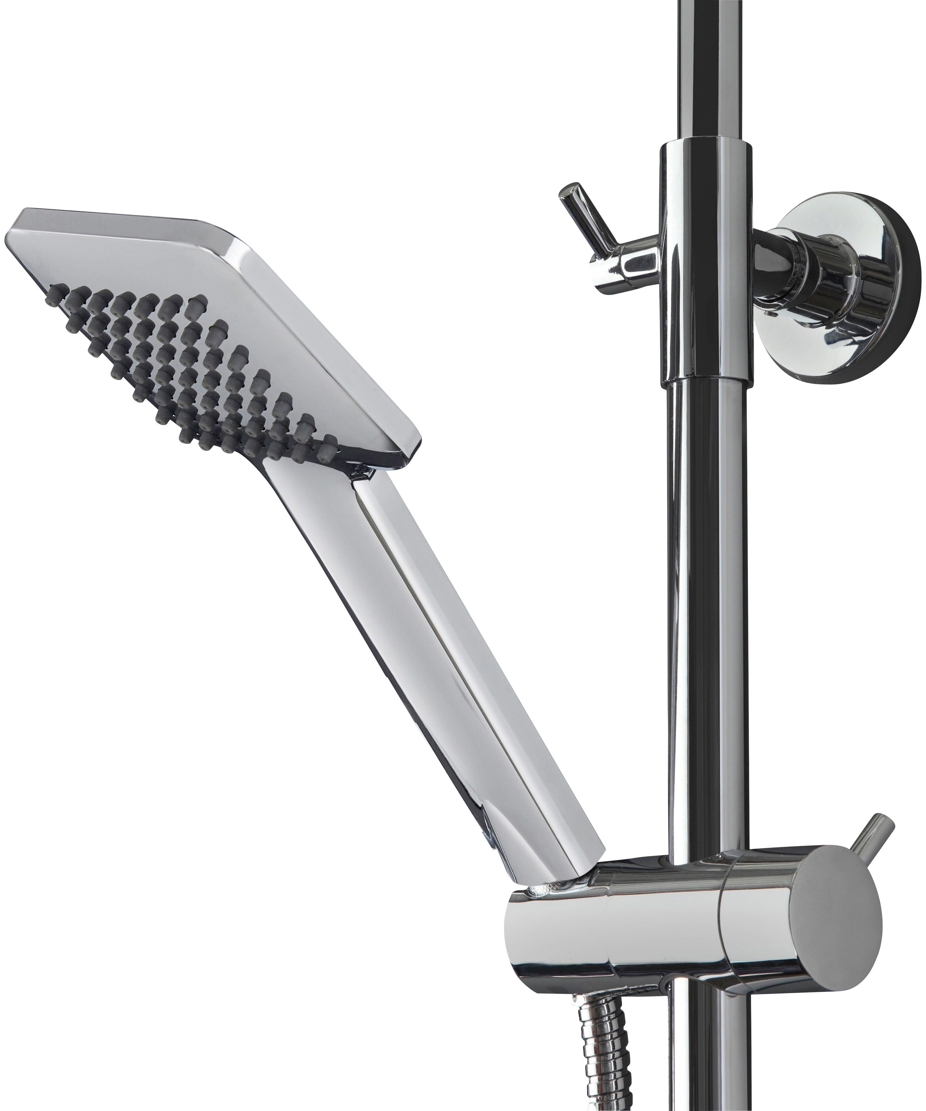 welltime Brausegarnitur Raindrop, Höhe 83 cm, 1 Strahlart(en), Überkopfbrauseset Duschsystem Duschsäule Brauseset Regendusche