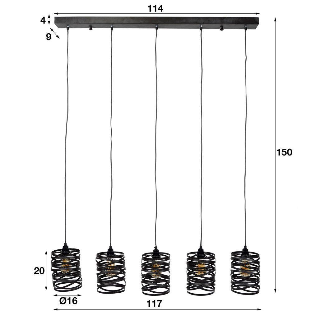 famlights Hängeleuchte, Pendelleuchte Dalia in Grau 5xE27, keine Angabe, Leuchtmittel enthalten: Nein, warmweiss, Hängeleuchte, Pendellampe, Pendelleuchte