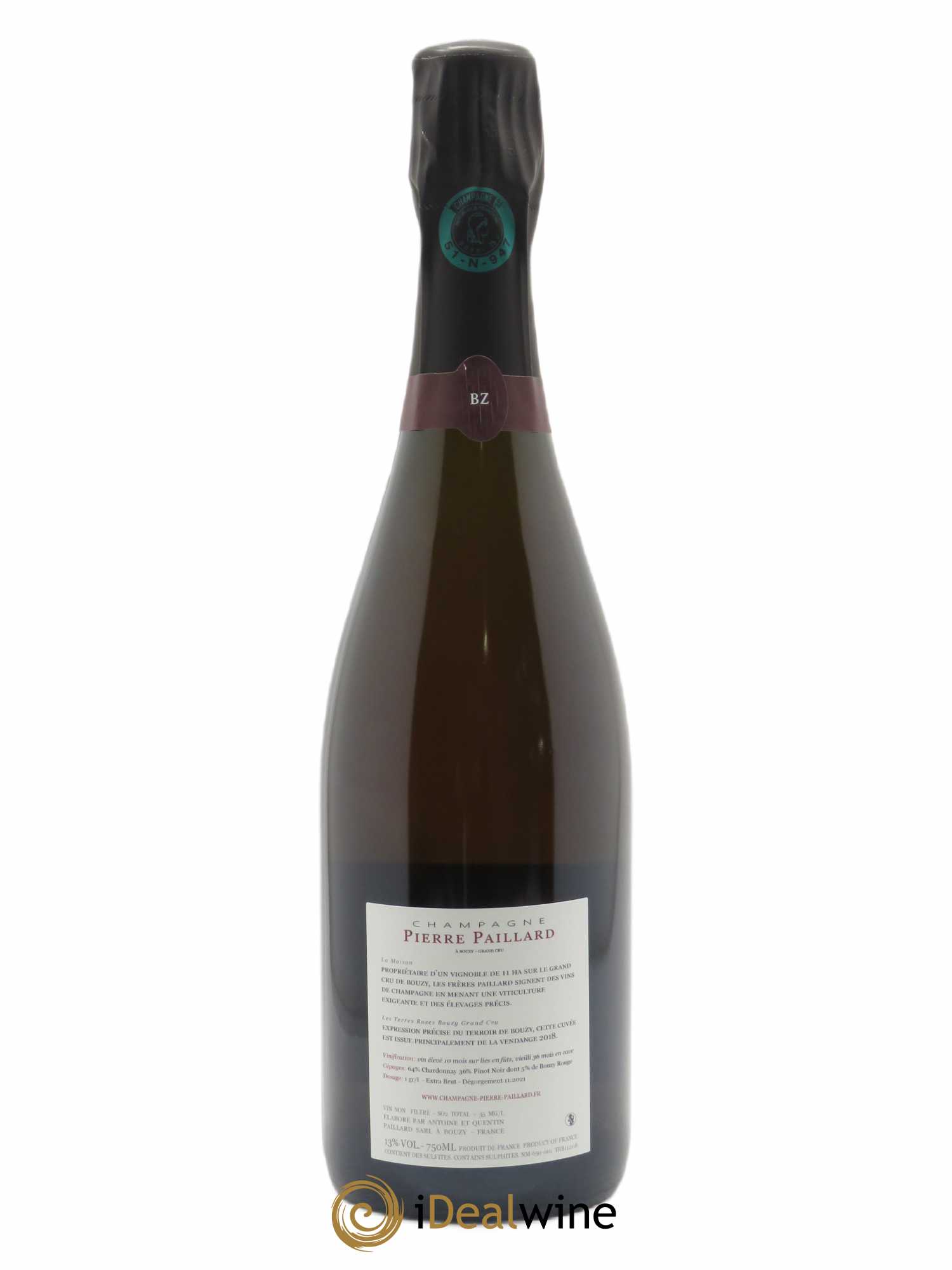 Les Terres Roses Grand Cru Extra Brut Pierre Paillard   - Lot de 1 Bouteille