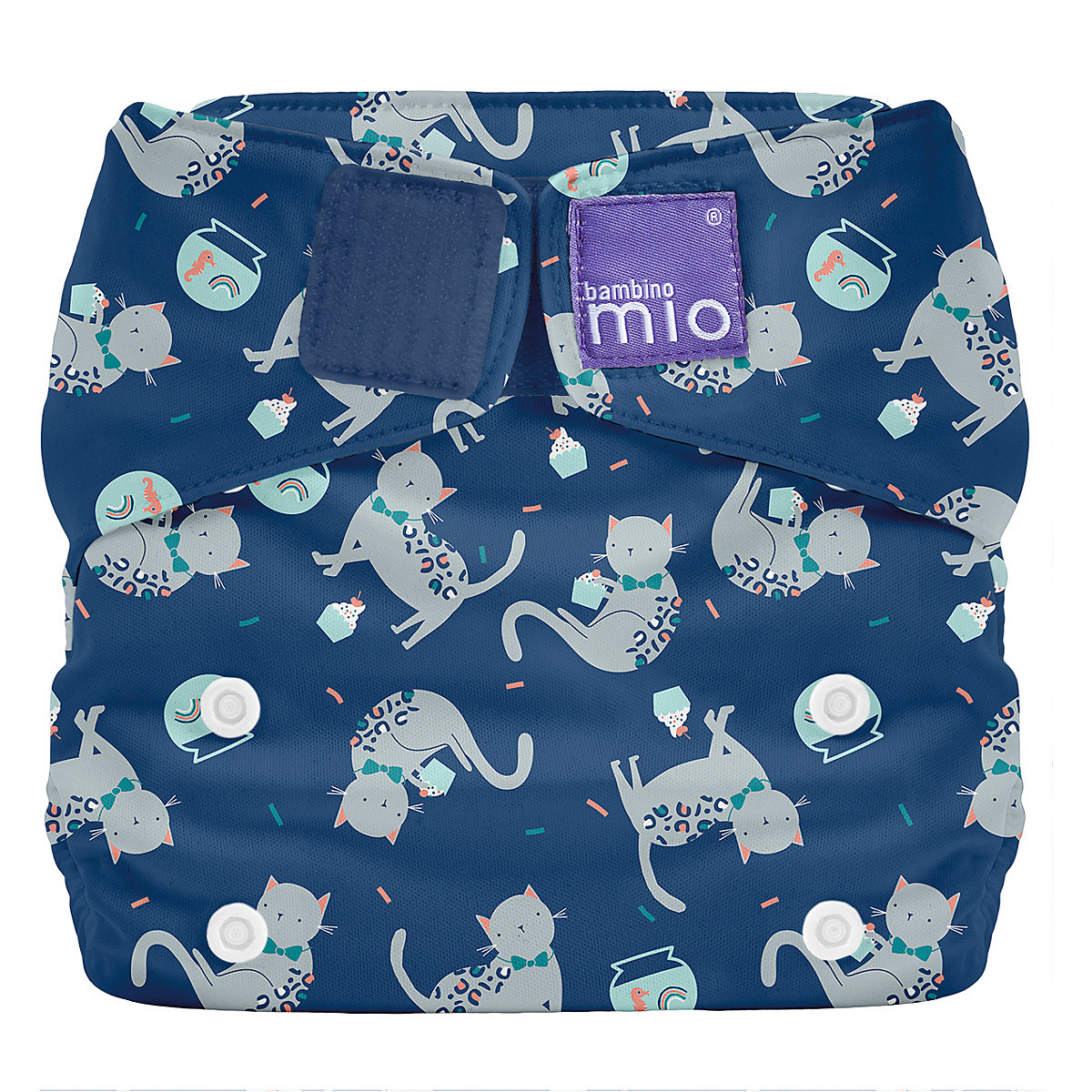 Bambino Mio, miosolo classic All-in-One Stoffwindel, Konfetti Katze