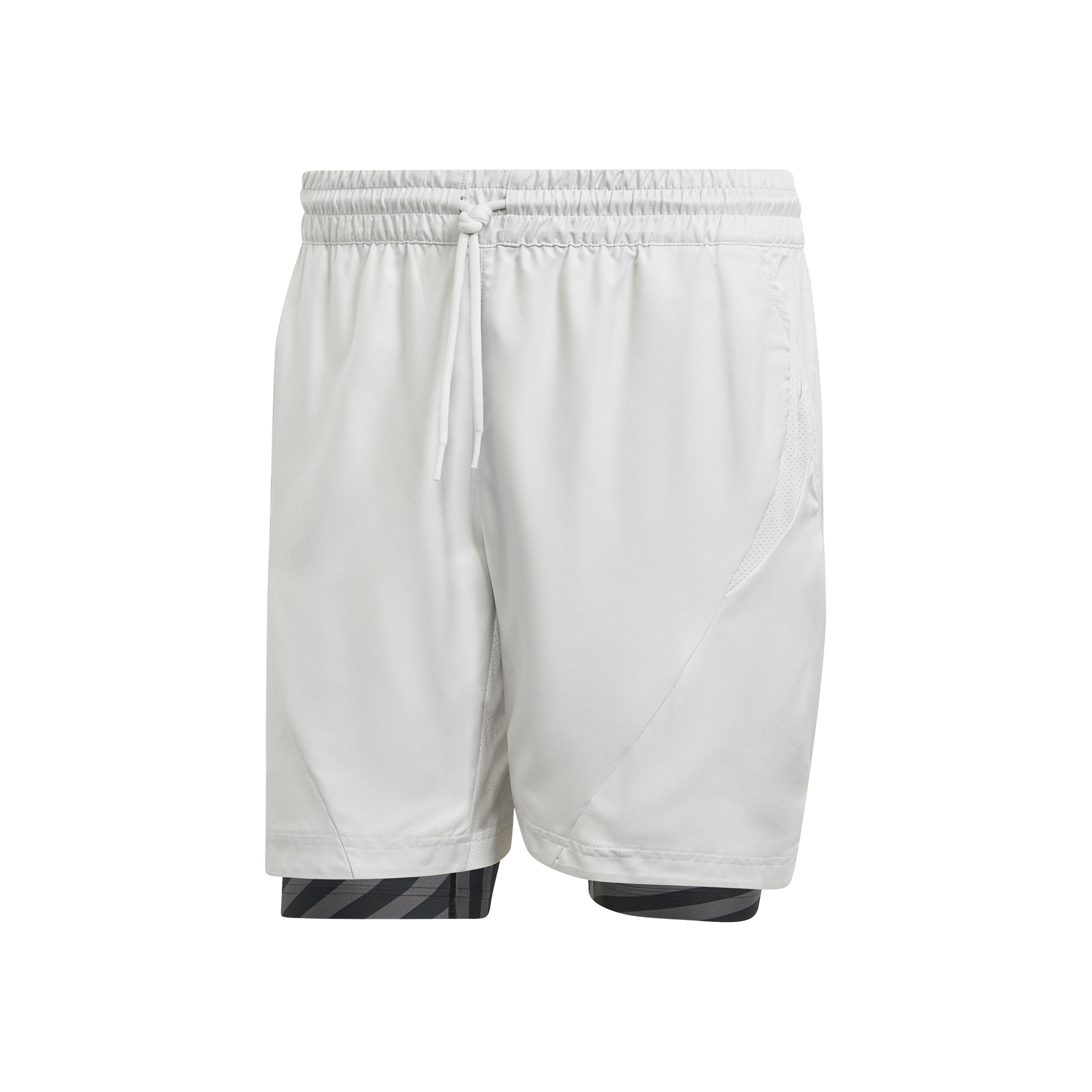 2in1 Pro Shorts Herren - Hellgrau, Schwarz