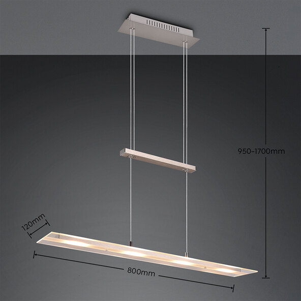 LED-Pendelleuchte Milos, nickel-matt