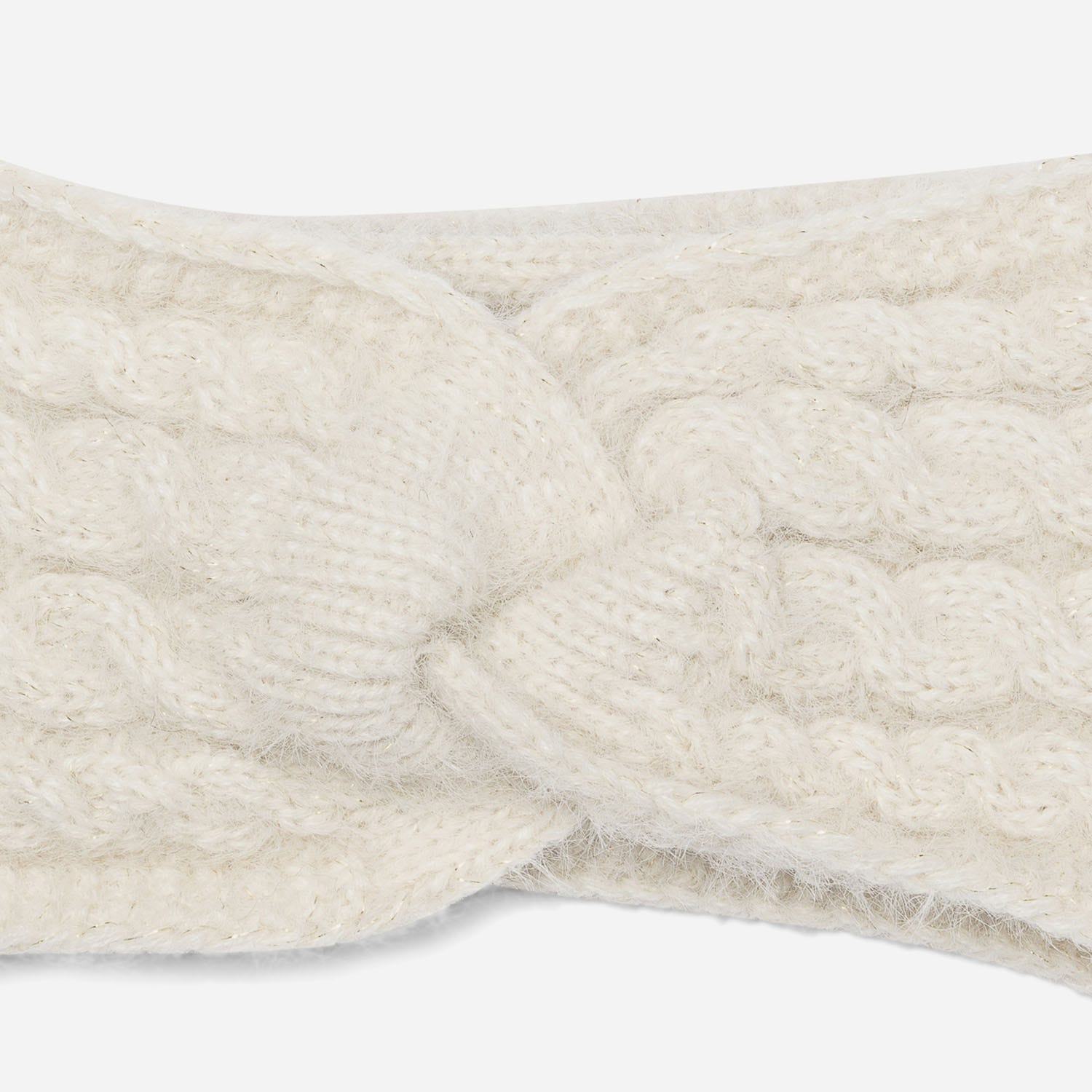 Headband beige en tricot torsadé