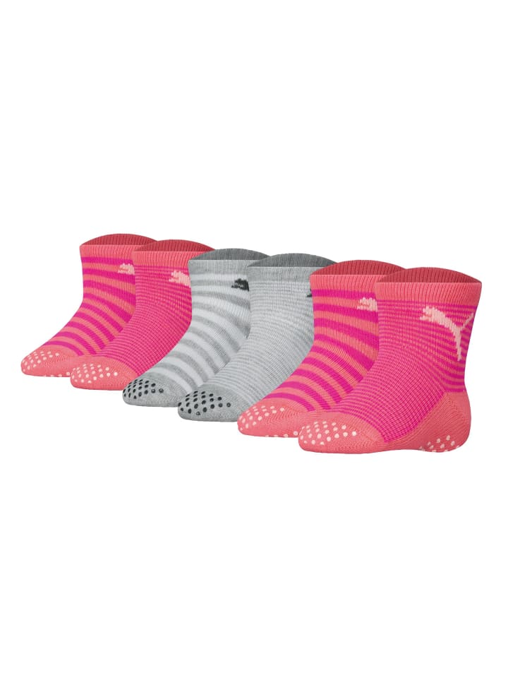 Puma Socken 6er Pack in Grau/Pink günstig kaufen