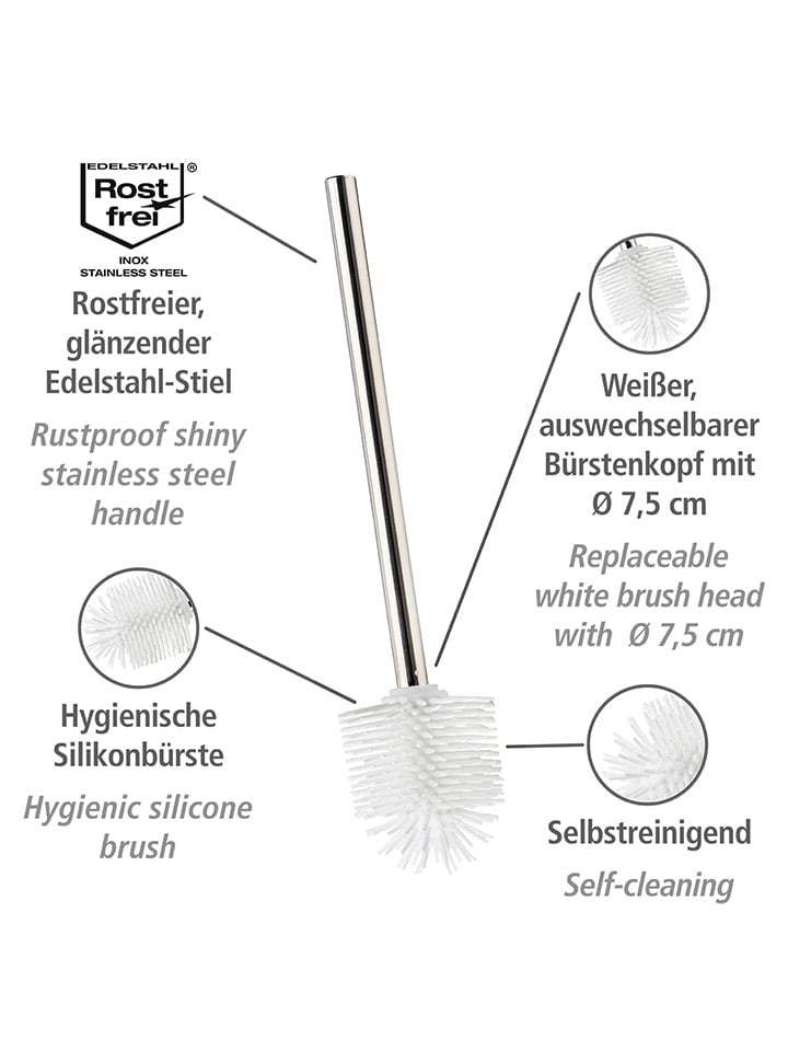 Wenko Silikon-WC-Bürste in Weiß/ Silber - (H)35 cm günstig kaufen onesize