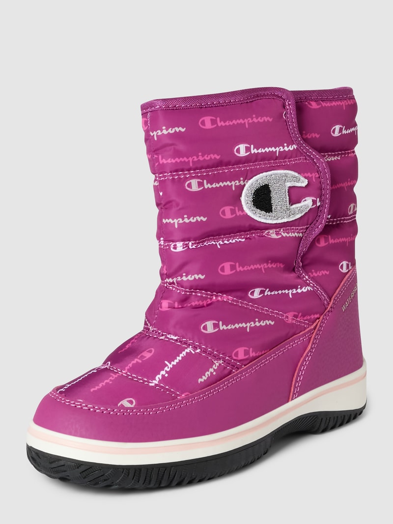 Boots mit Allover-Logo Modell 'FLAKEY' in pink