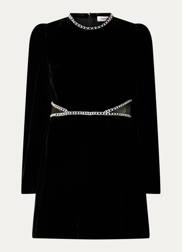 Robe mini en velours Sandro ornée de strass