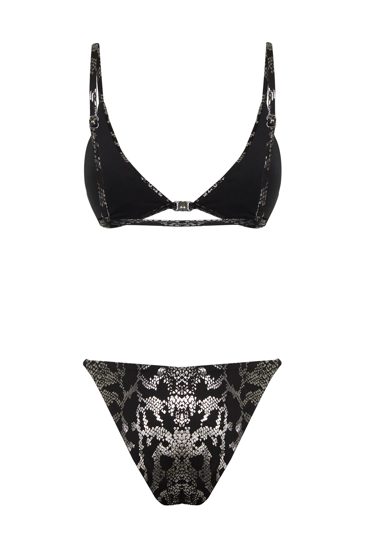 Trendyol Collection  Brasilianisches Bikini-Set mit Tiermuster-Dreieck und glänzendem Lackdruck TBESS24BT00050