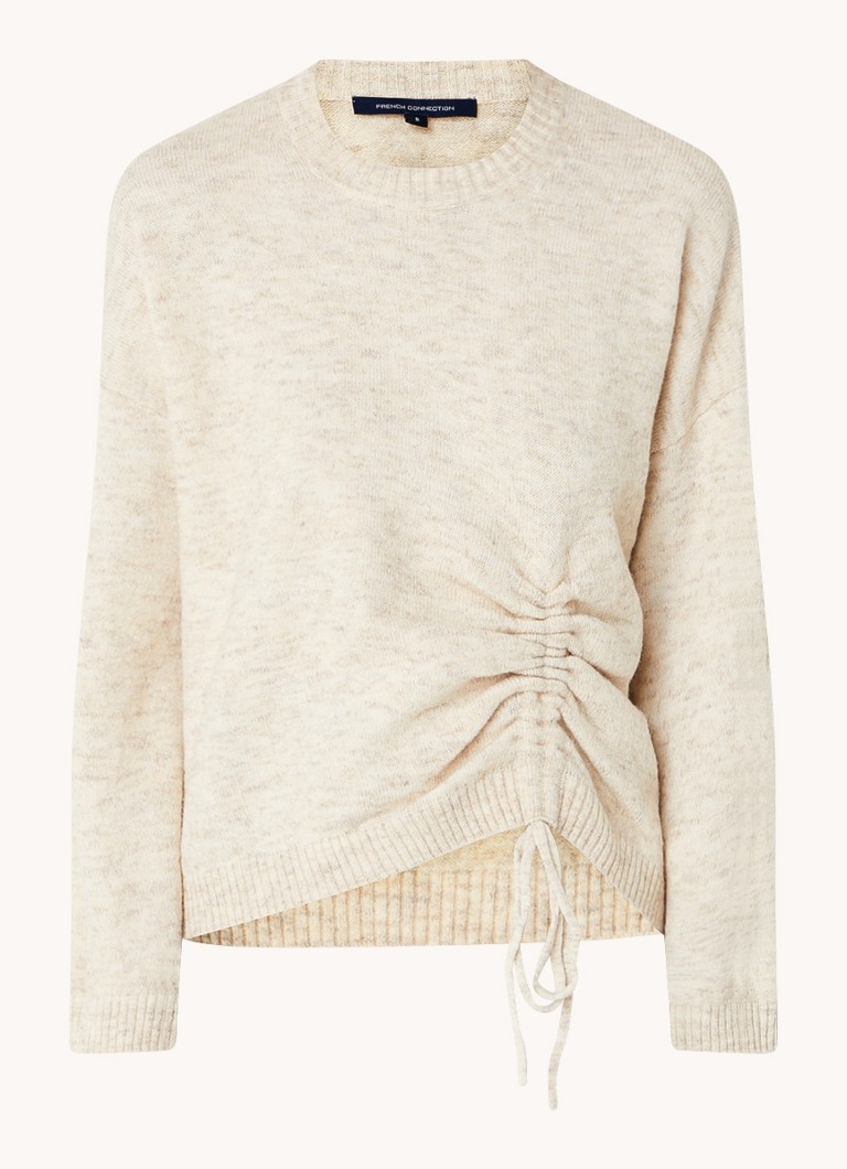 French Connection Kezia fine-knit pullover in wool blend with drawstring