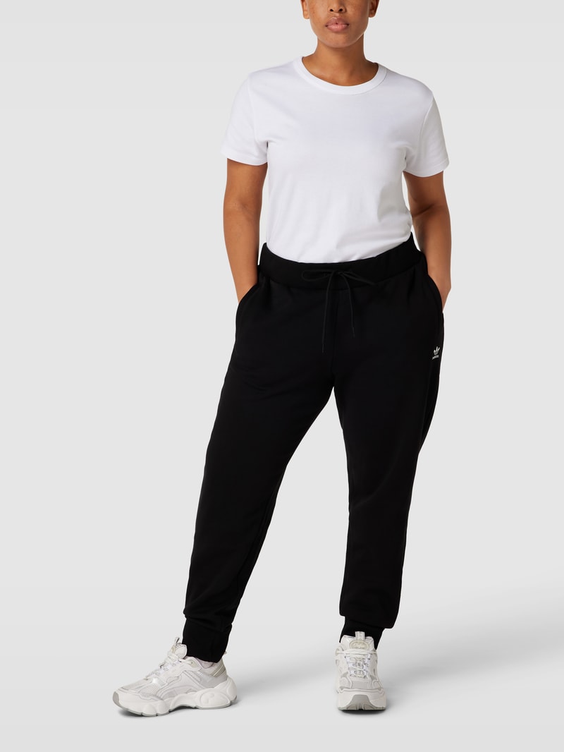 PLUS SIZE Sweatpants mit Label-Stitching in schwarz