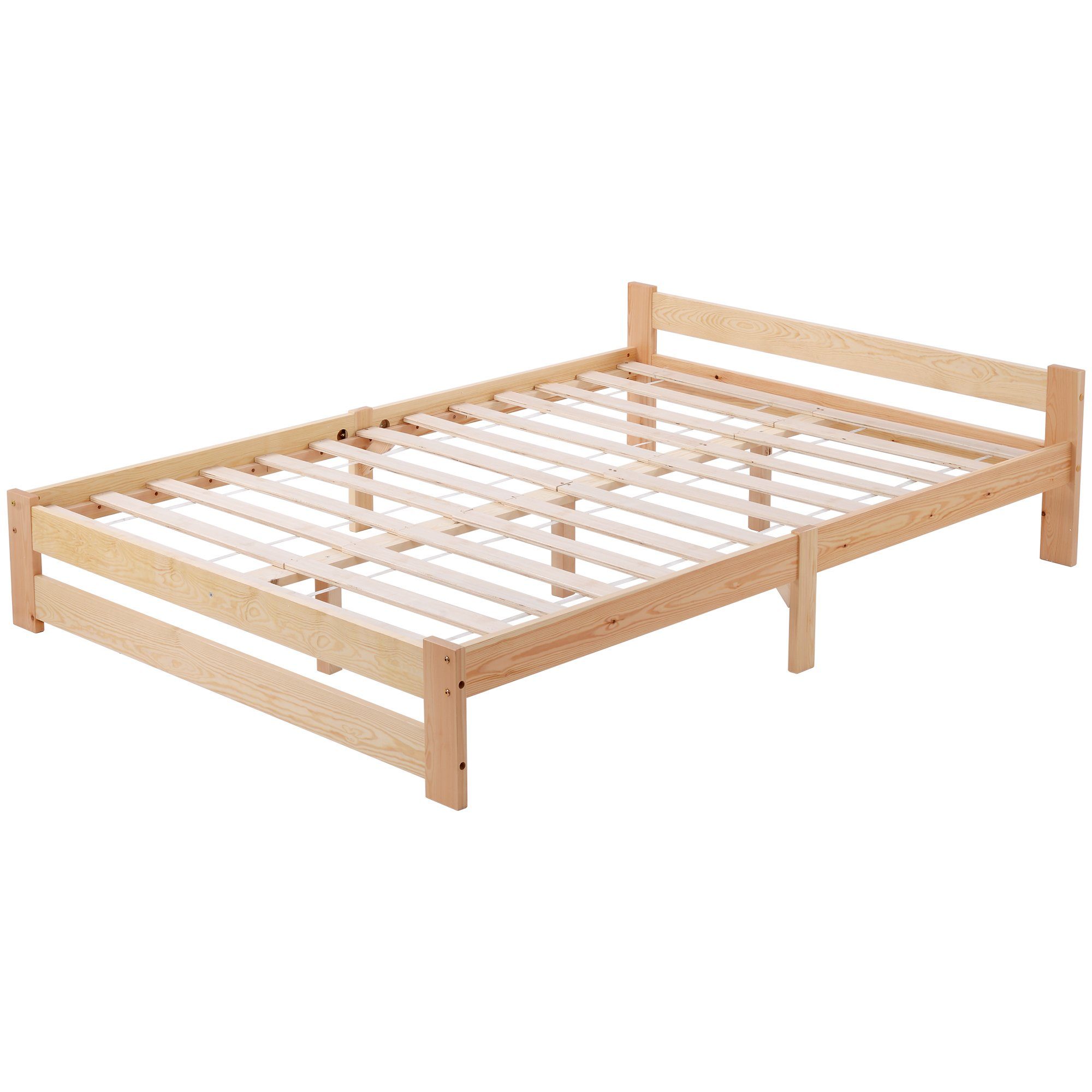 DEEP POWER Massivholzbett Holzbett Futonbett Massivholz 140x200cm Doppelbett Mit Matratzen Bett