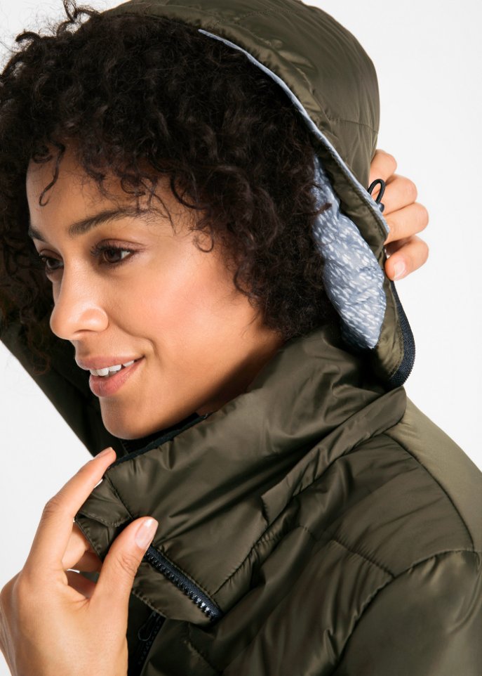 Outdoor-Steppjacke mit bedrucktem Futter