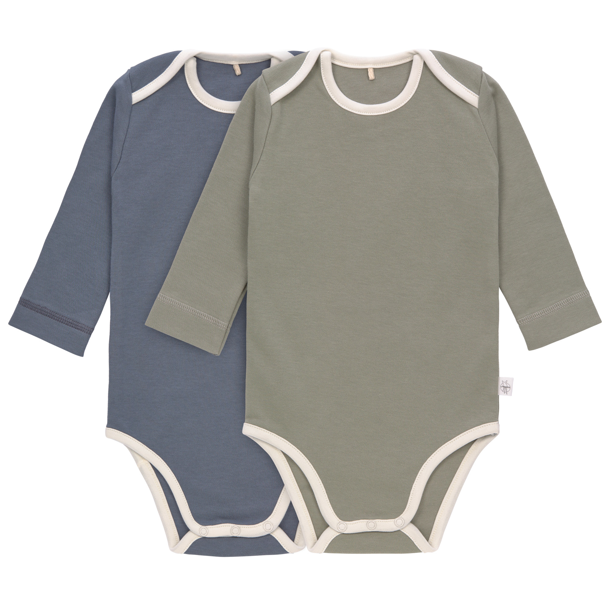 Baby Body (2er Set) langarm - Bio Baumwolle, Blau