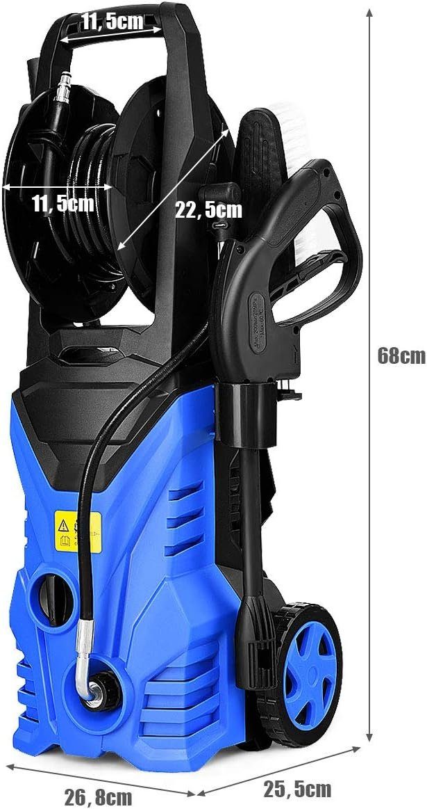 KOMFOTTEU Dampfreiniger Hochdruckreiniger, 105 Bar, 5.0L/min, mit 5m Kabel