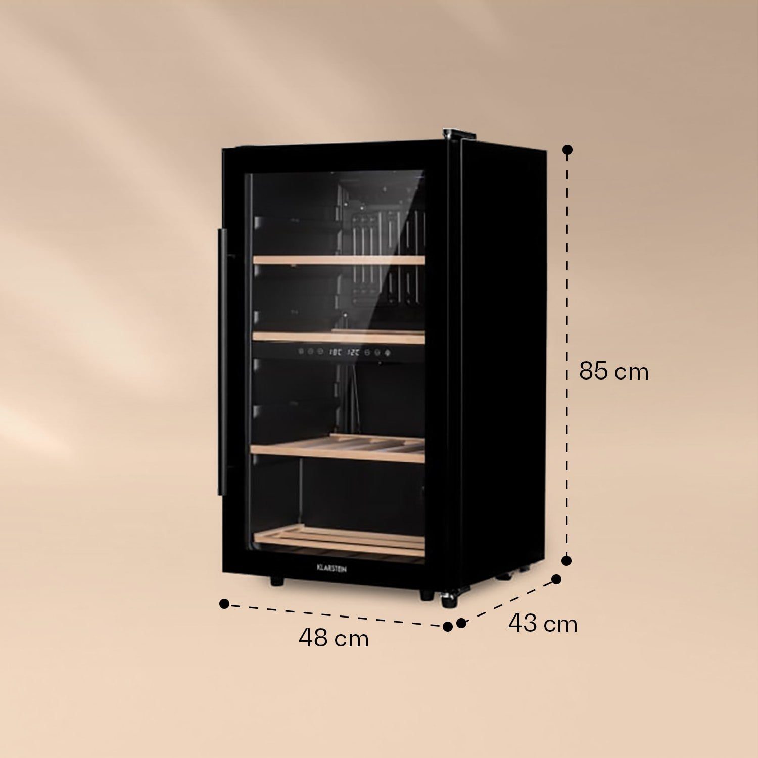 Klarstein Weinkühlschrank Barossa 34 Duo, für 34 Standardflaschen á 0,75l,2 Zonen Wein Flaschenkühlschrank Weintemperierschrank Weinschrank