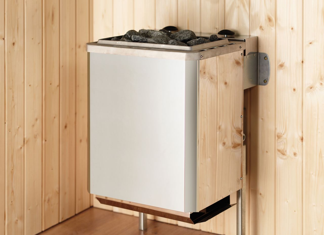 WEKA 38mm Masssivholzsauna mit Fronteinstieg Gr.2 inkl. 9,0 kW Kompakt-Ofen