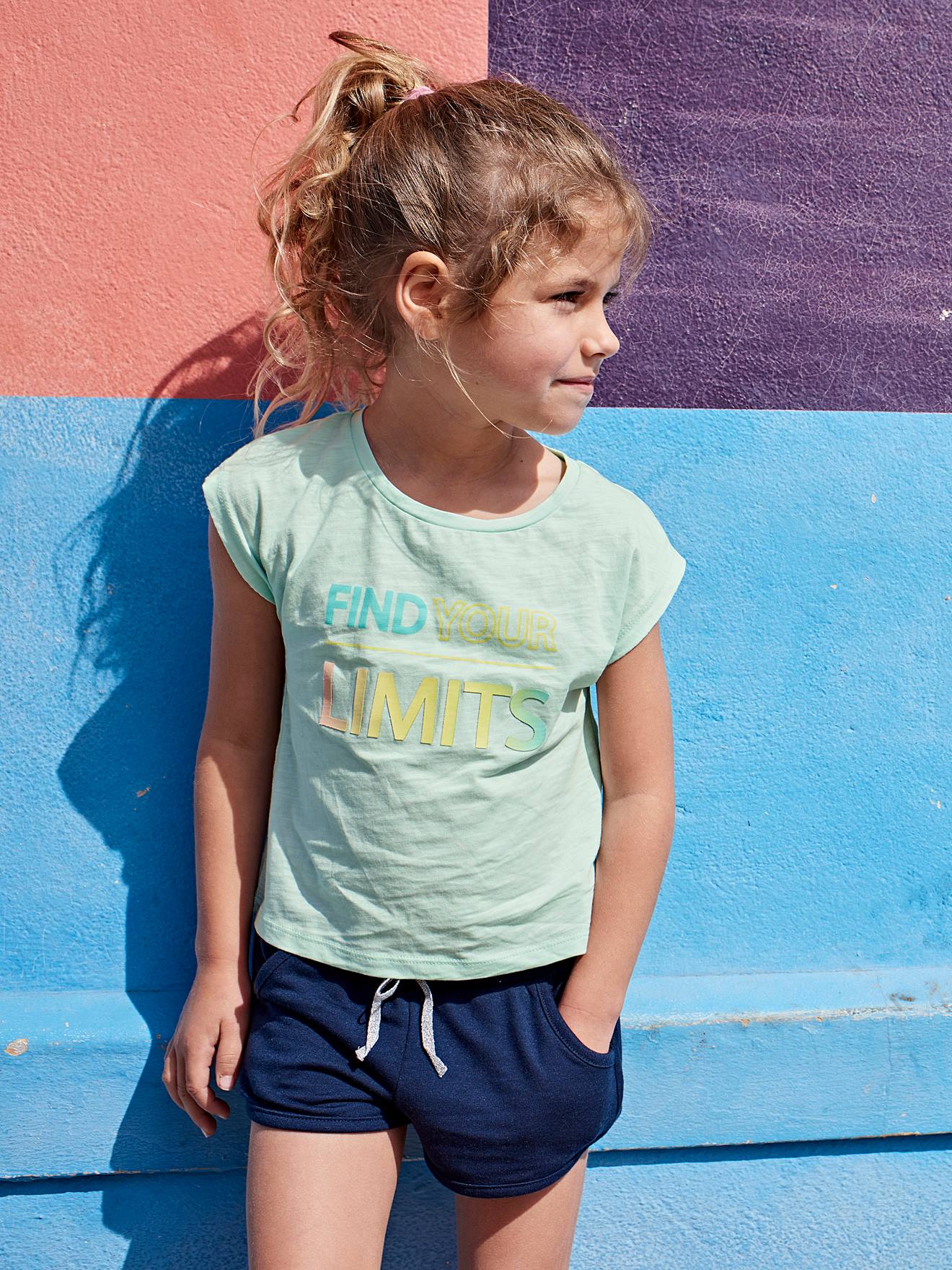 Short sport Basics fille en molleton terracotta