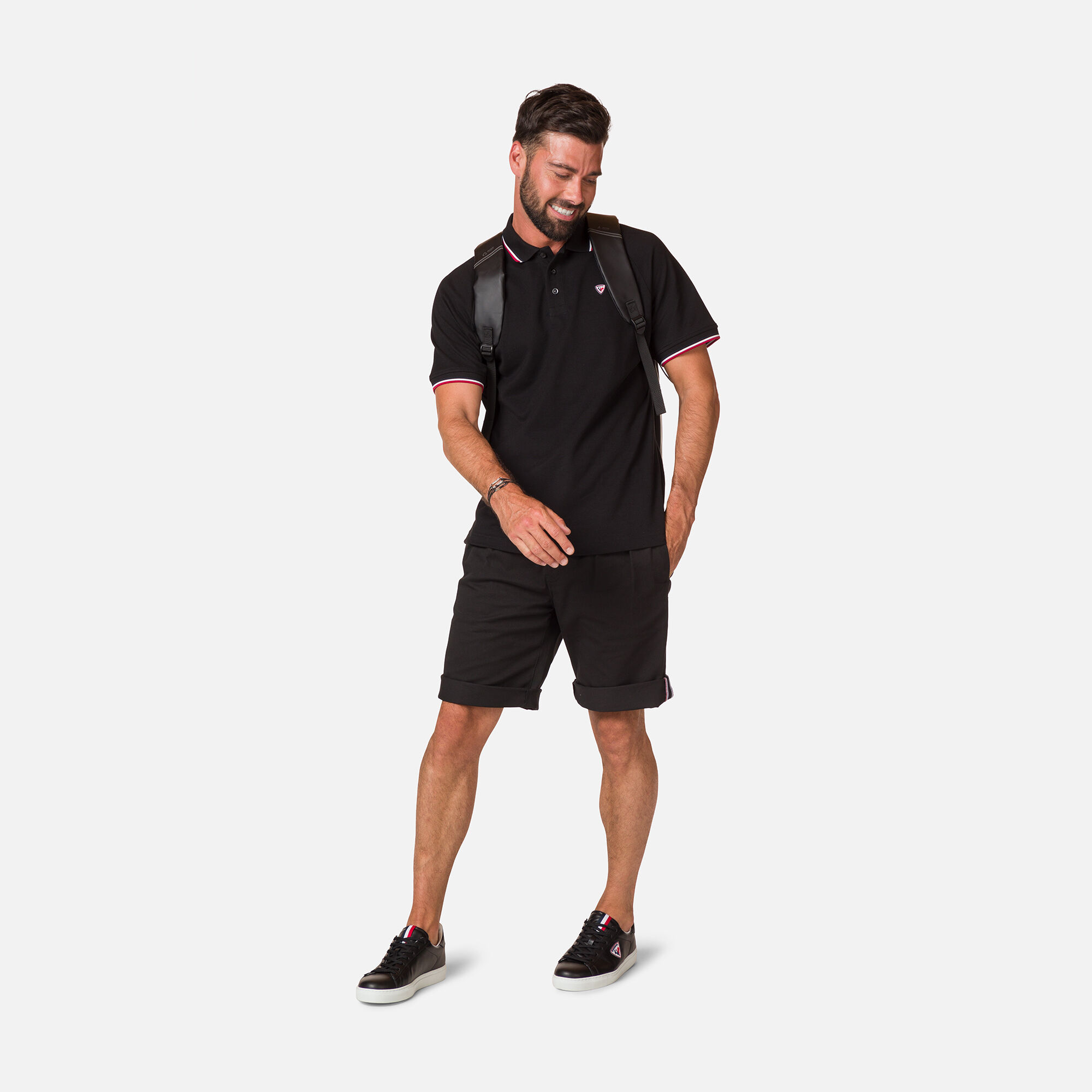 Polo logo à manches raglan homme