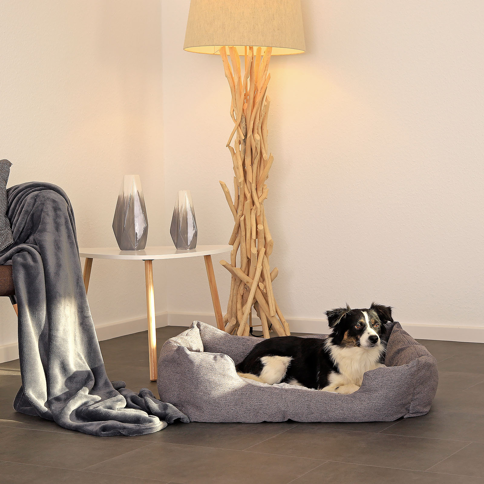 Lionto Hundebetten Lionto Hundebett mit Wendekissen meliert grau L