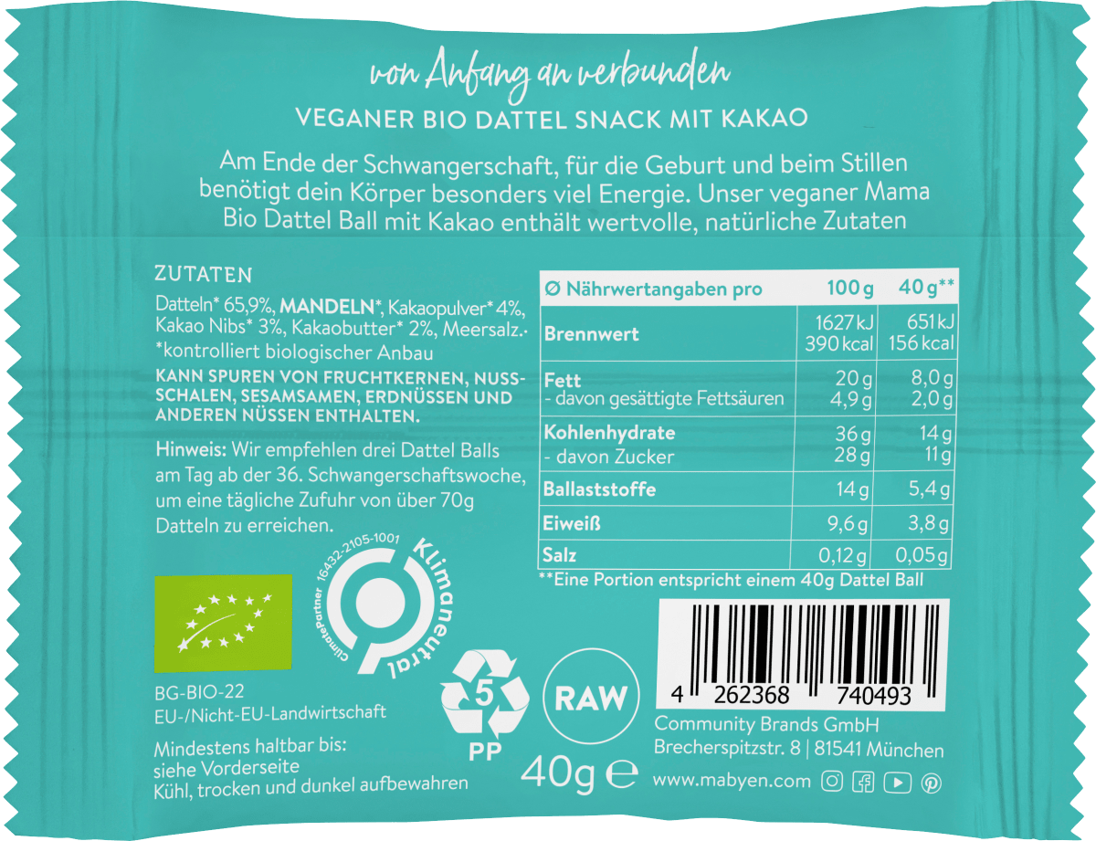 Dattel Balls Mama Kakao, 40 g