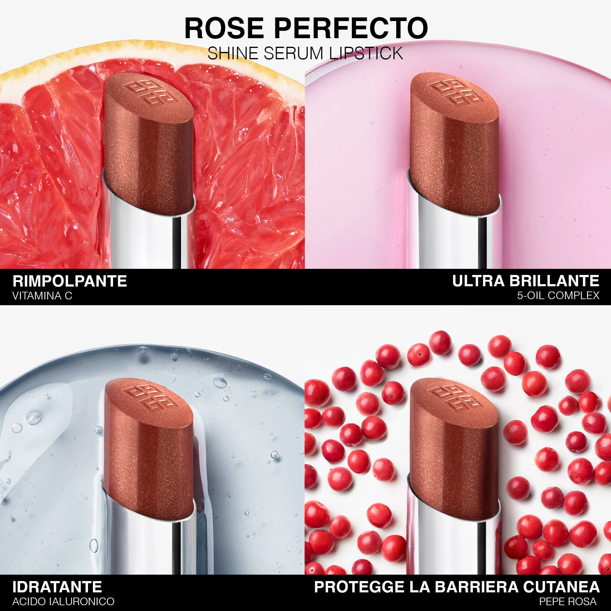 Lápiz labial en suero Rose Perfecto Shine