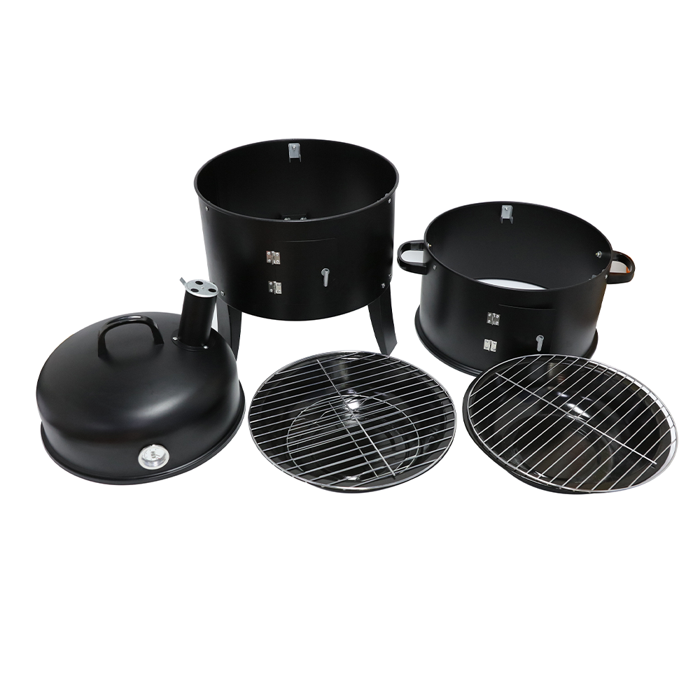 HIGHFELD BBQ Smoker rund mit Grill und Ofen