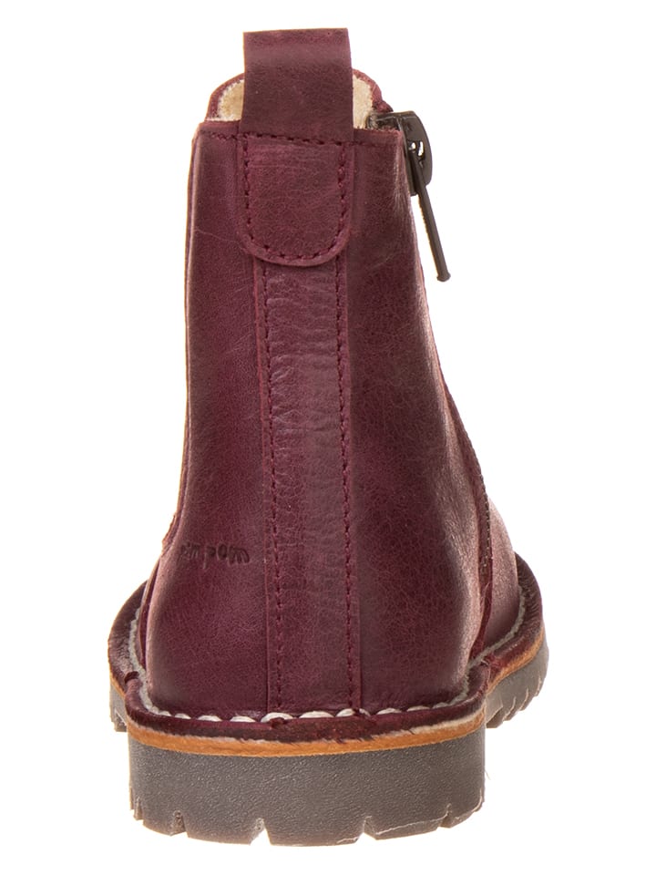 POM POM Leder-Chelsea-Boots in Bordeaux günstig kaufen