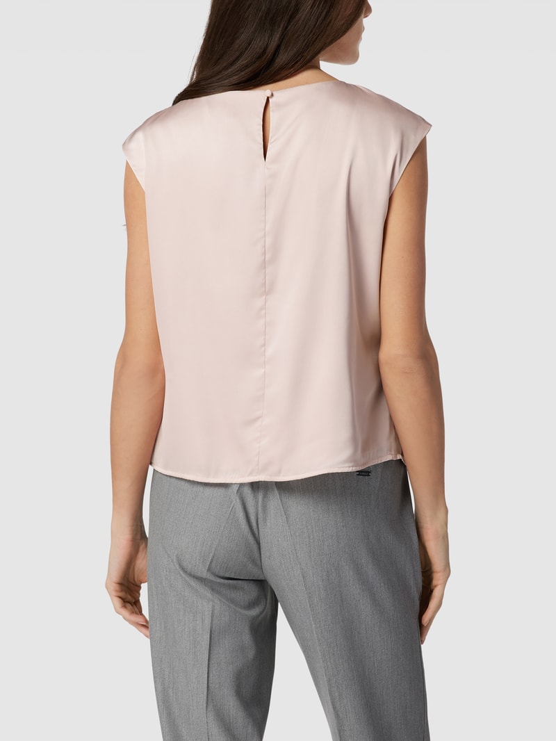 Bluse mit gelegten Falten in rosé